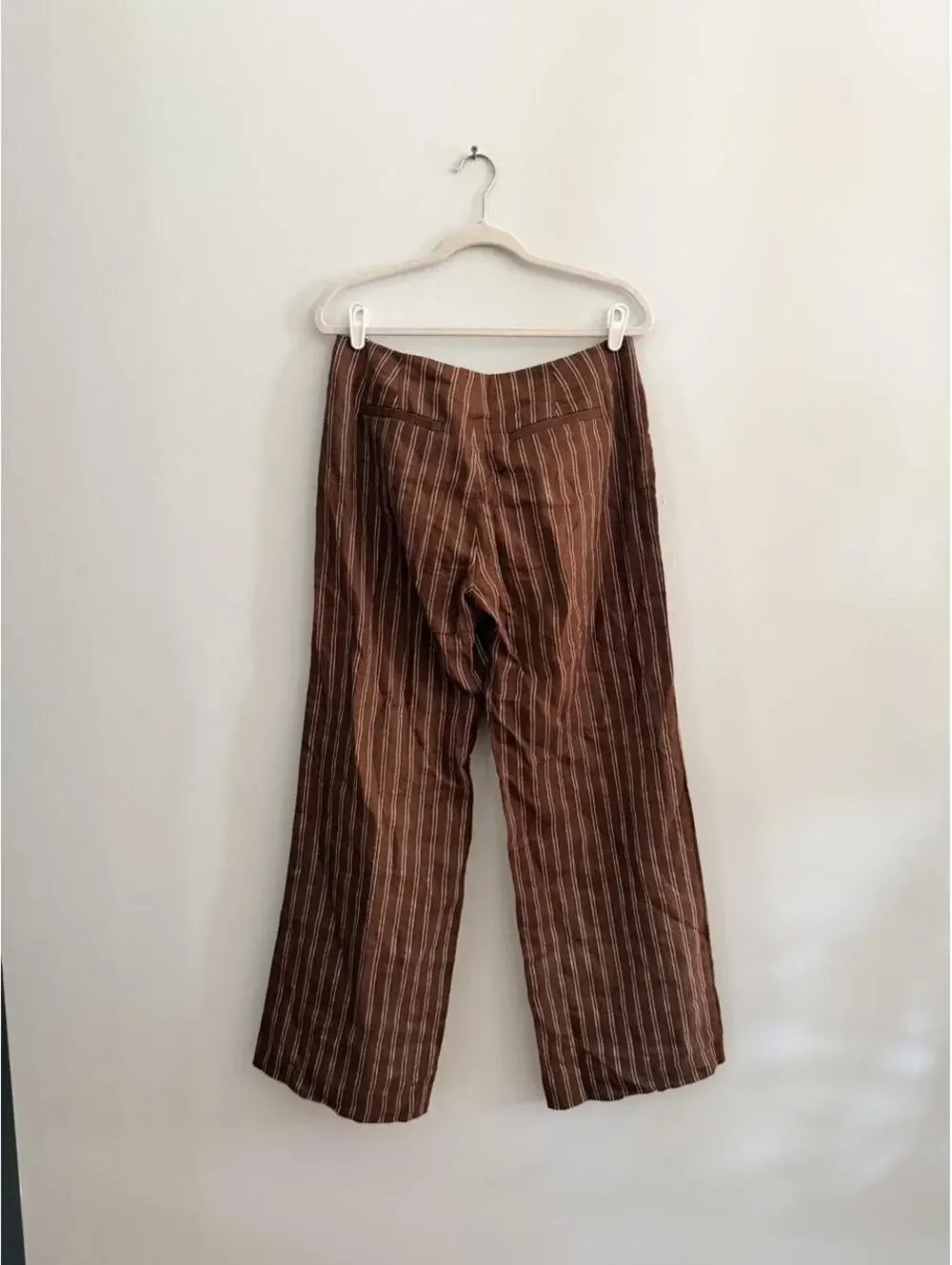 Reformation Vida Linen Low Rise Pants in Boardwalk Stripe